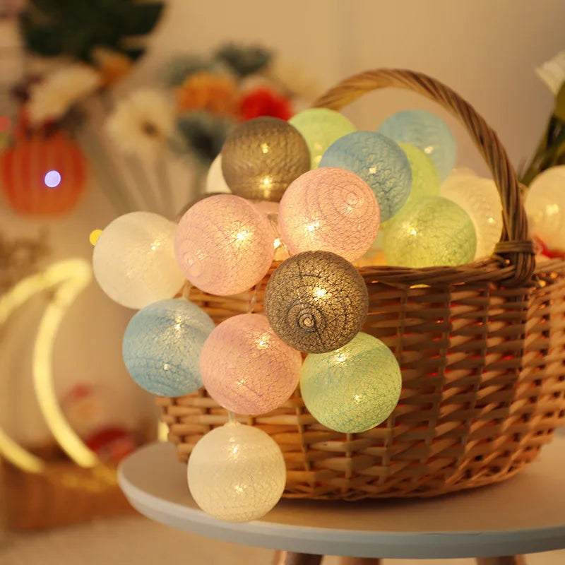 Guirlande boules de coton