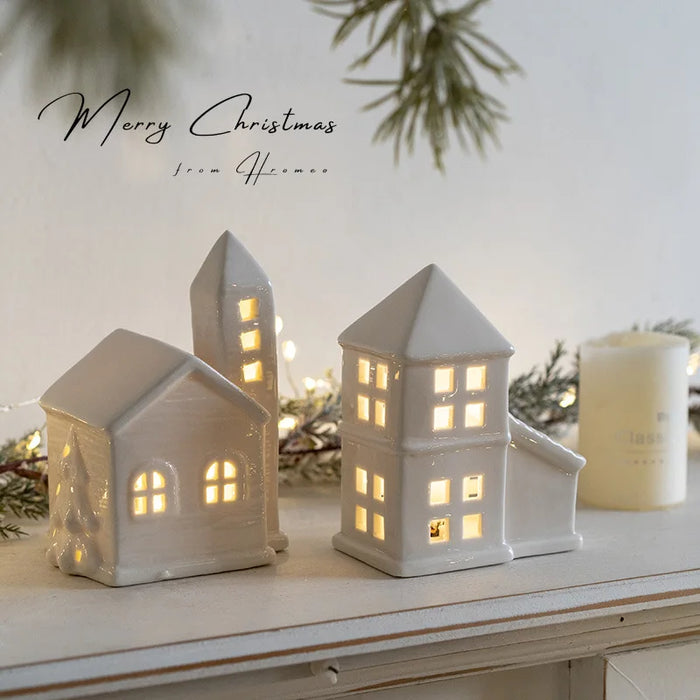 Maison de village en céramique lumineuse