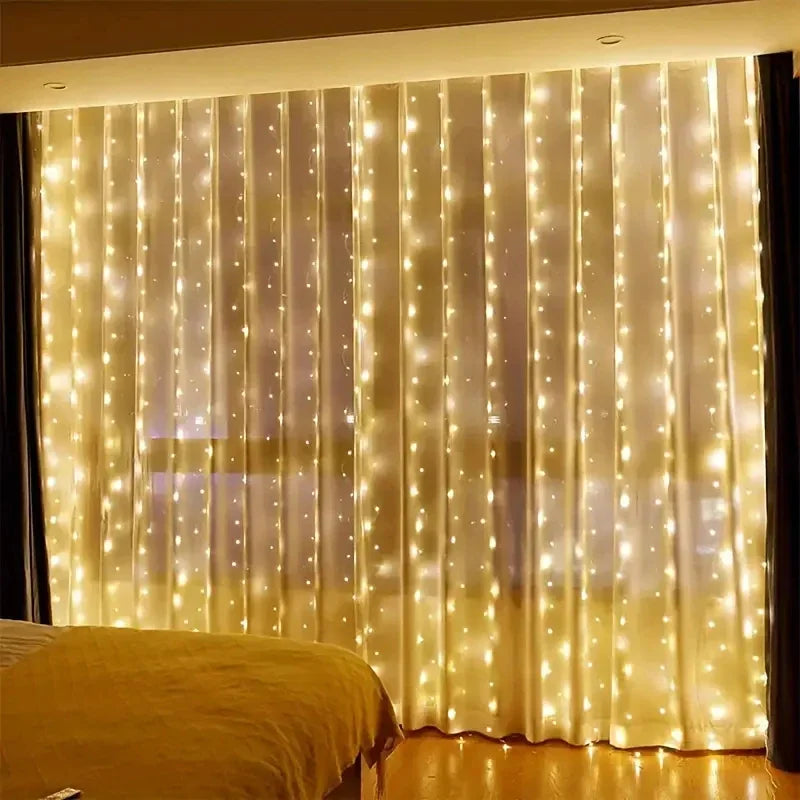 Rideau lumineux blanc chaud