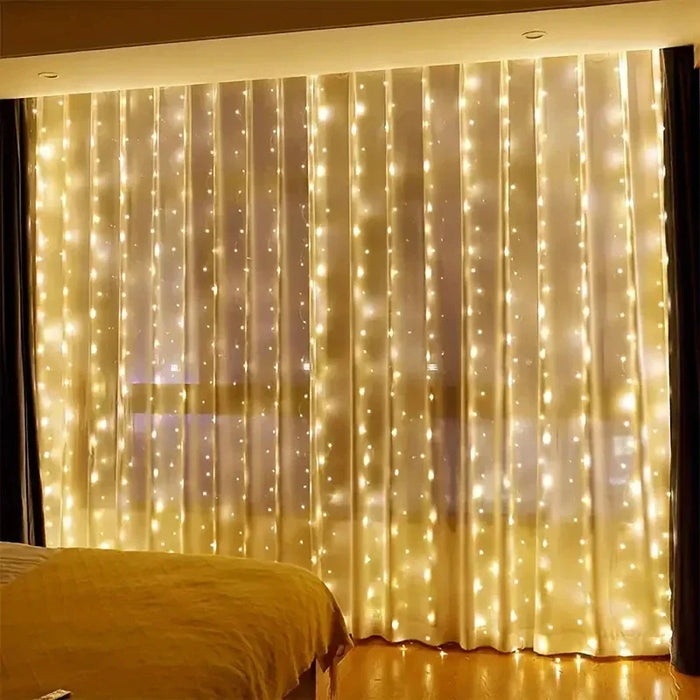 Rideau lumineux blanc chaud