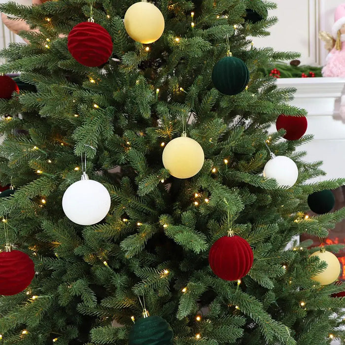 Boules de Noël en velours – lot de 12